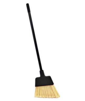 Balai à angle 8'' noir et jaune avec manche de métal 34''